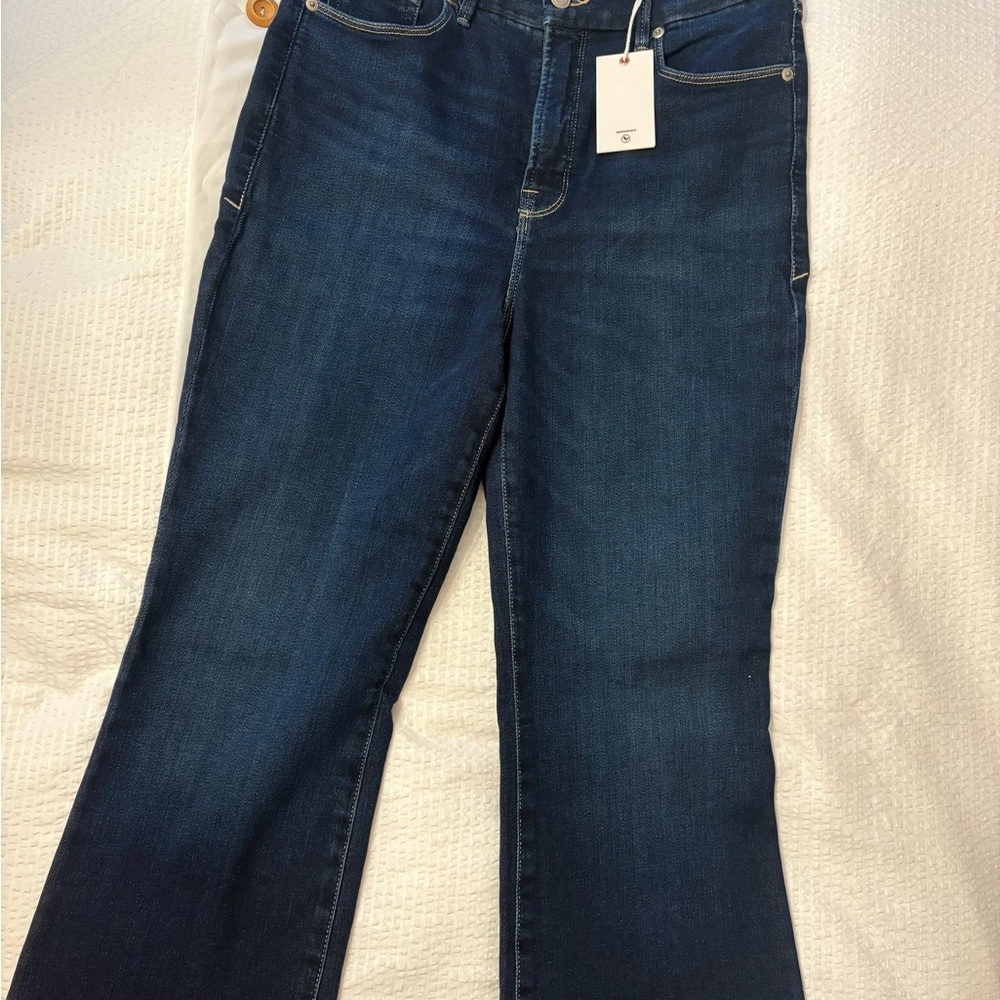 Good American Blue Flare Wide Leg Jeans